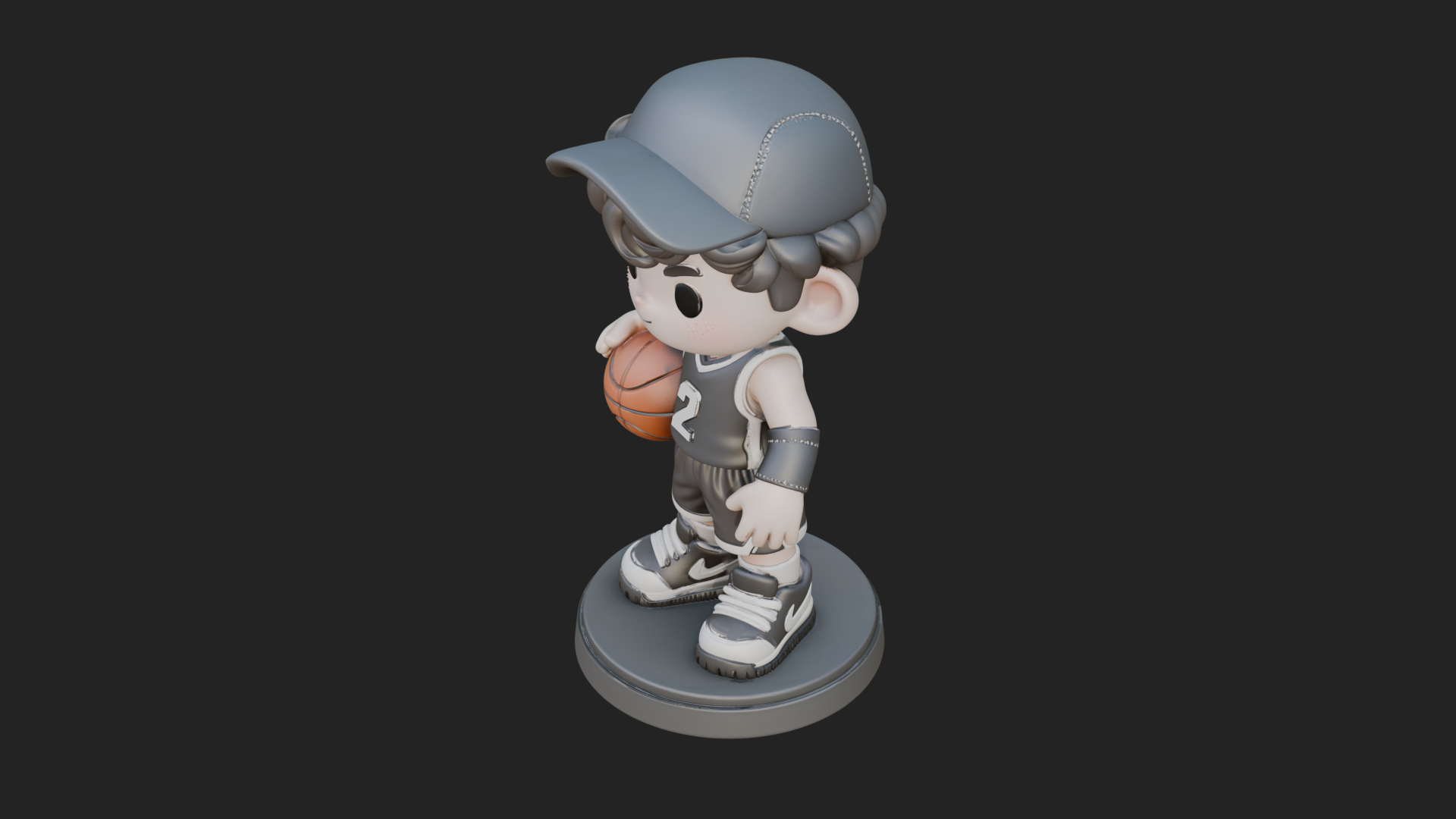 Chibi Basketball Boy Statue Design 3 3D Print Model 3D Model