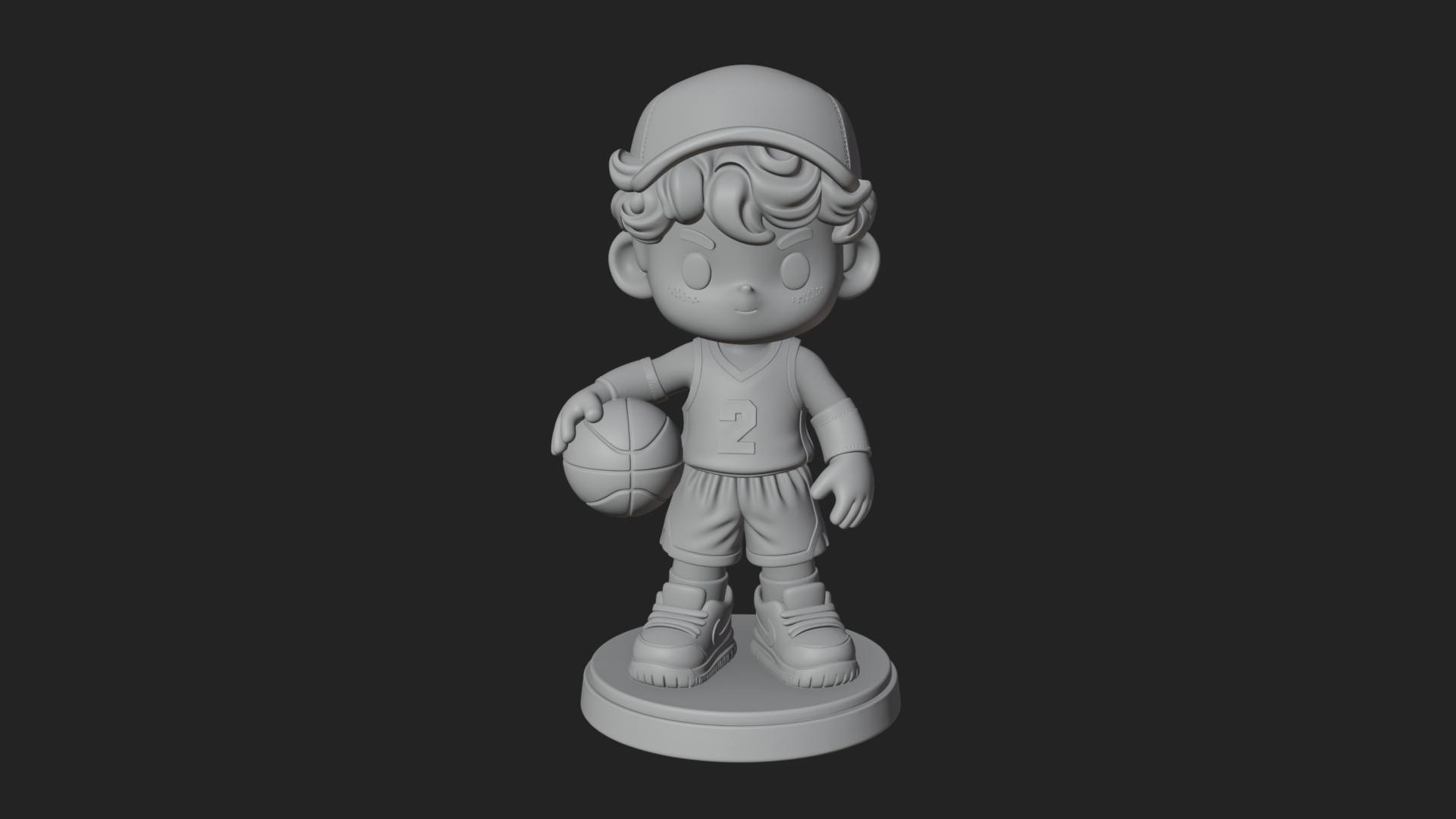 Chibi Basketball Boy Statue Design 3 3D Print Model 3D Model