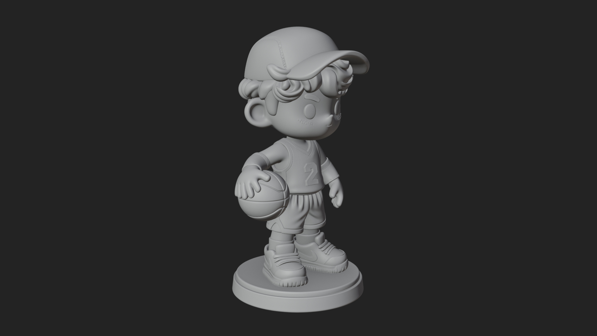Chibi Basketball Boy Statue Design 3 3D Print Model 3D Model
