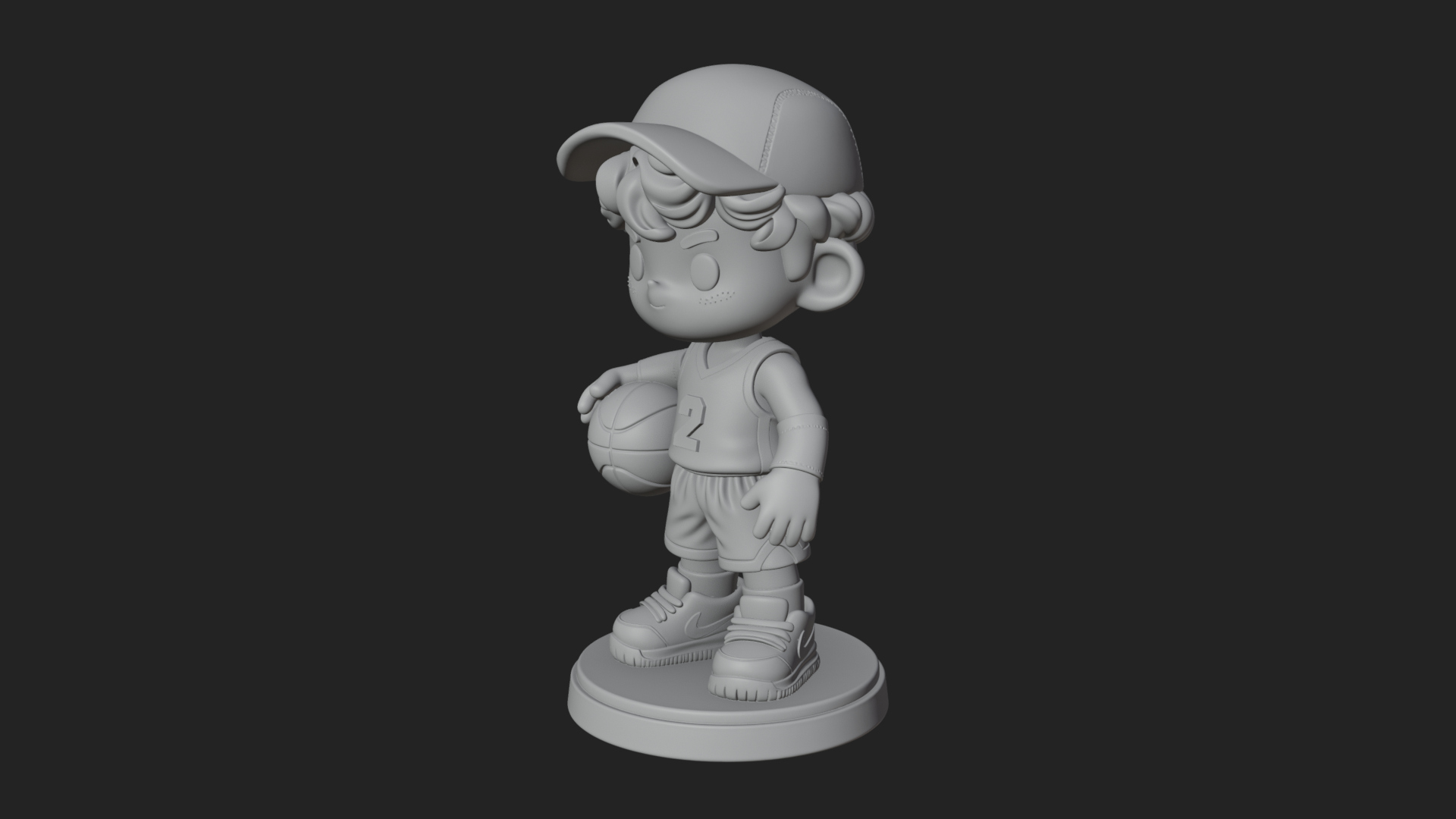 Chibi Basketball Boy Statue Design 3 3D Print Model 3D Model