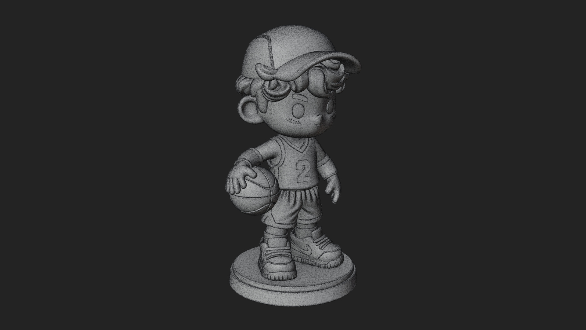 Chibi Basketball Boy Statue Design 3 3D Print Model 3D Model