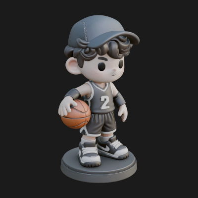 Chibi Basketball Boy Statue Design 3 3D Print Model