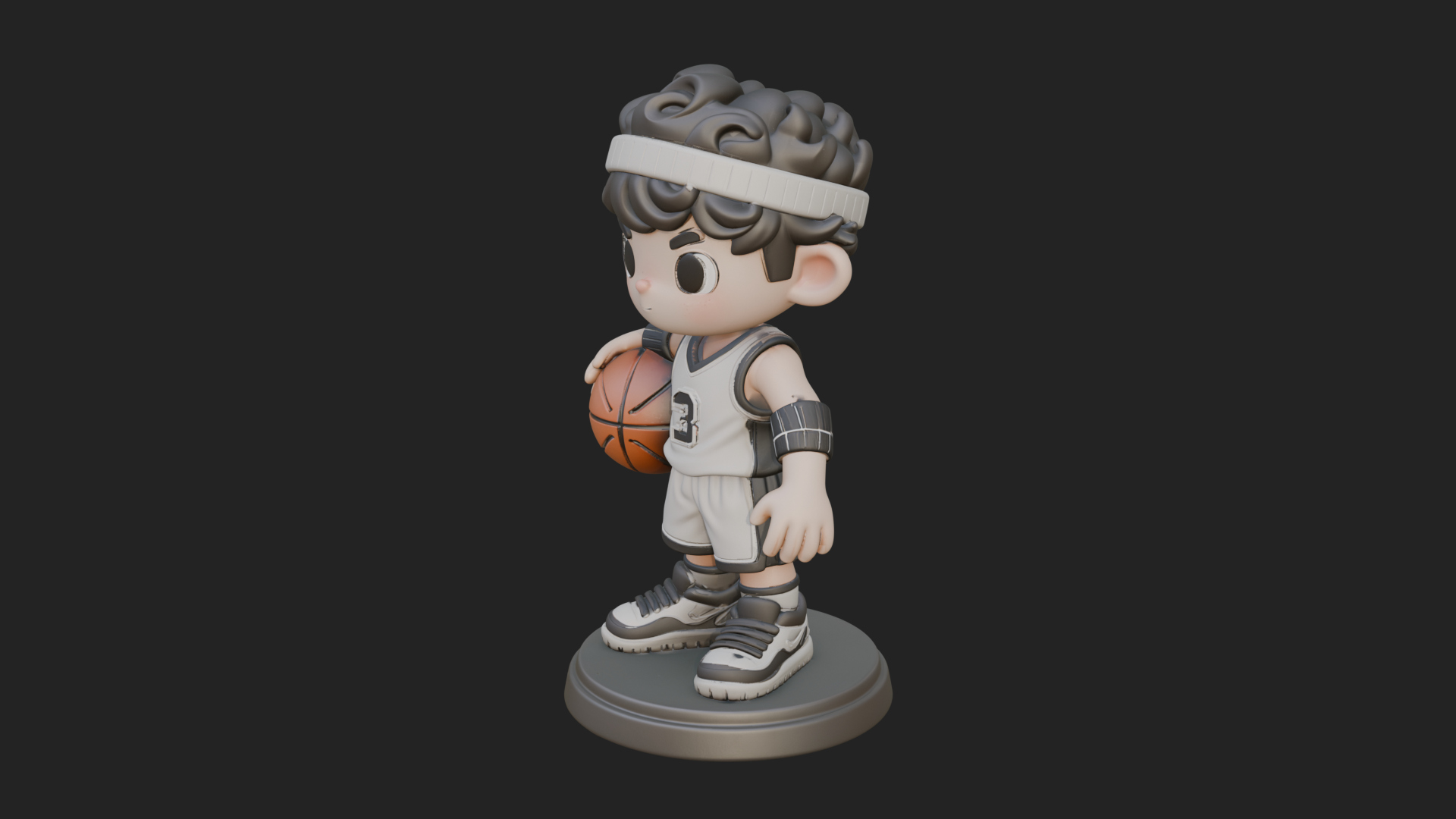 Chibi Basketball Boy Statue Design 4 3D Print Model 3D Model