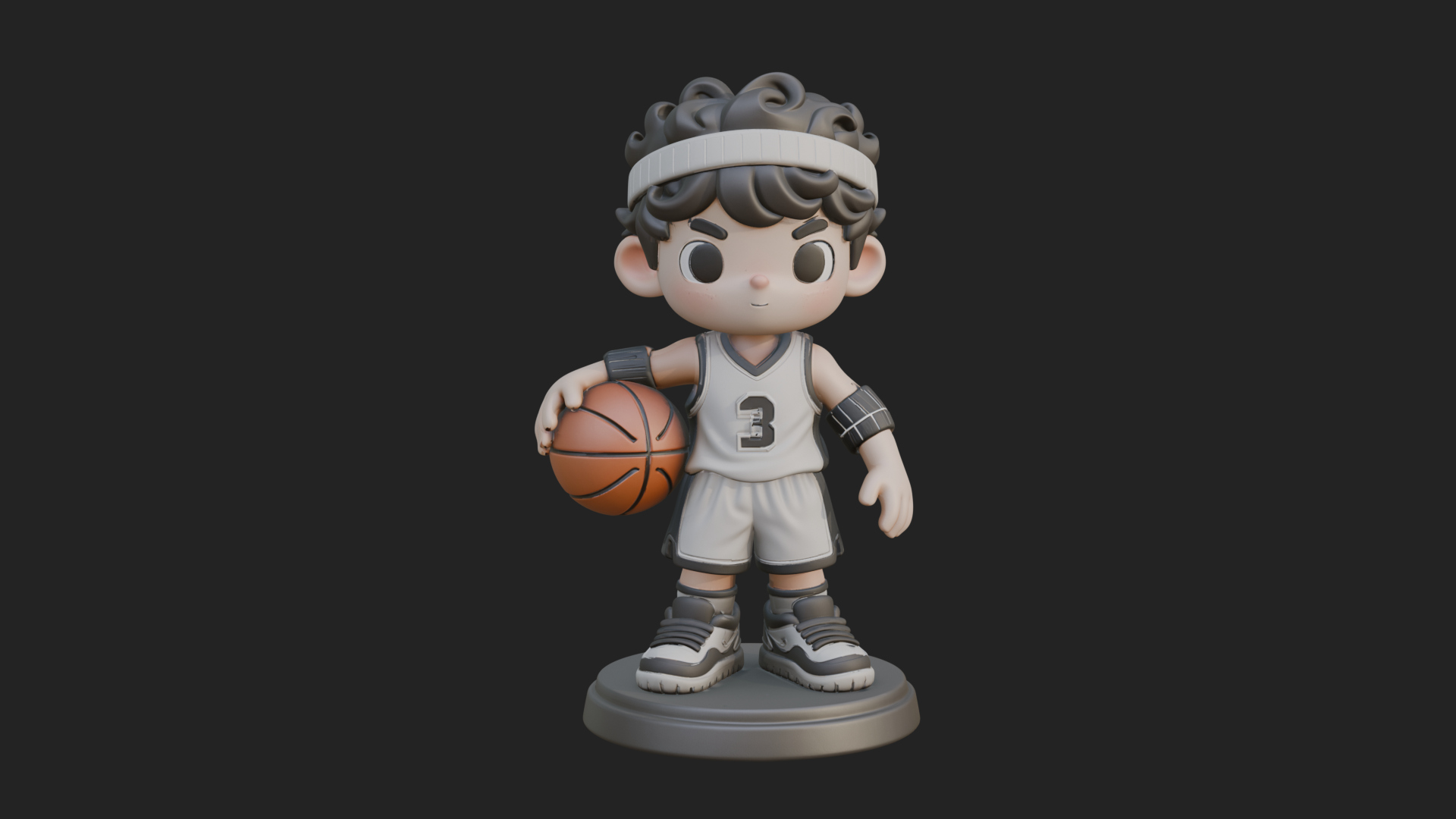 Chibi Basketball Boy Statue Design 4 3D Print Model 3D Model