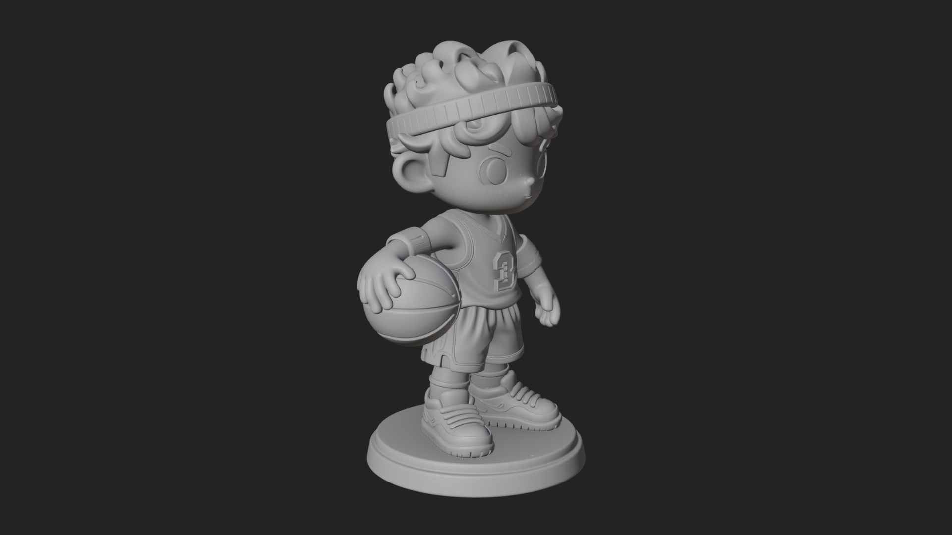 Chibi Basketball Boy Statue Design 4 3D Print Model 3D Model