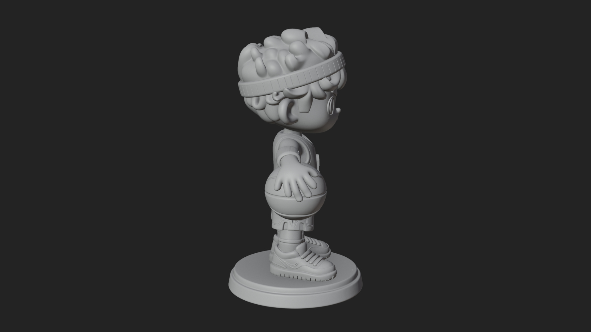 Chibi Basketball Boy Statue Design 4 3D Print Model 3D Model