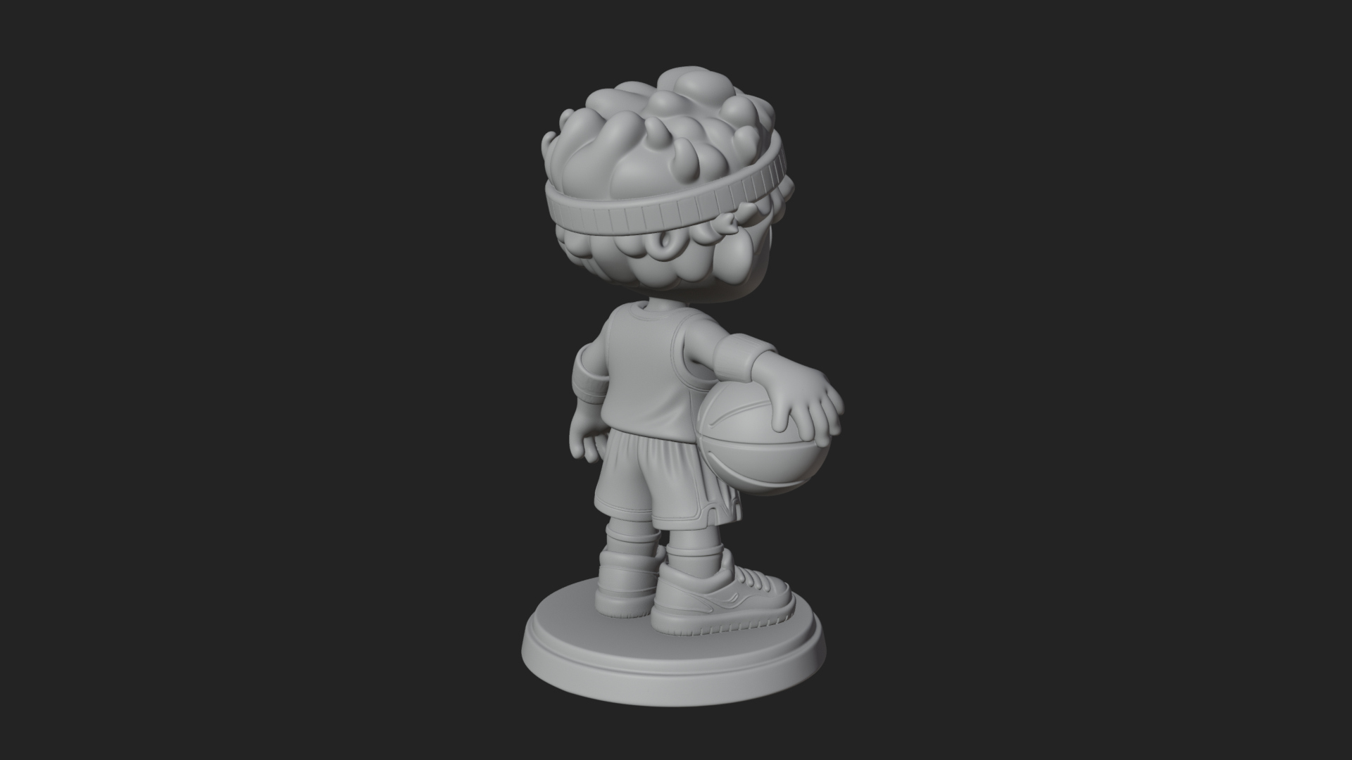 Chibi Basketball Boy Statue Design 4 3D Print Model 3D Model
