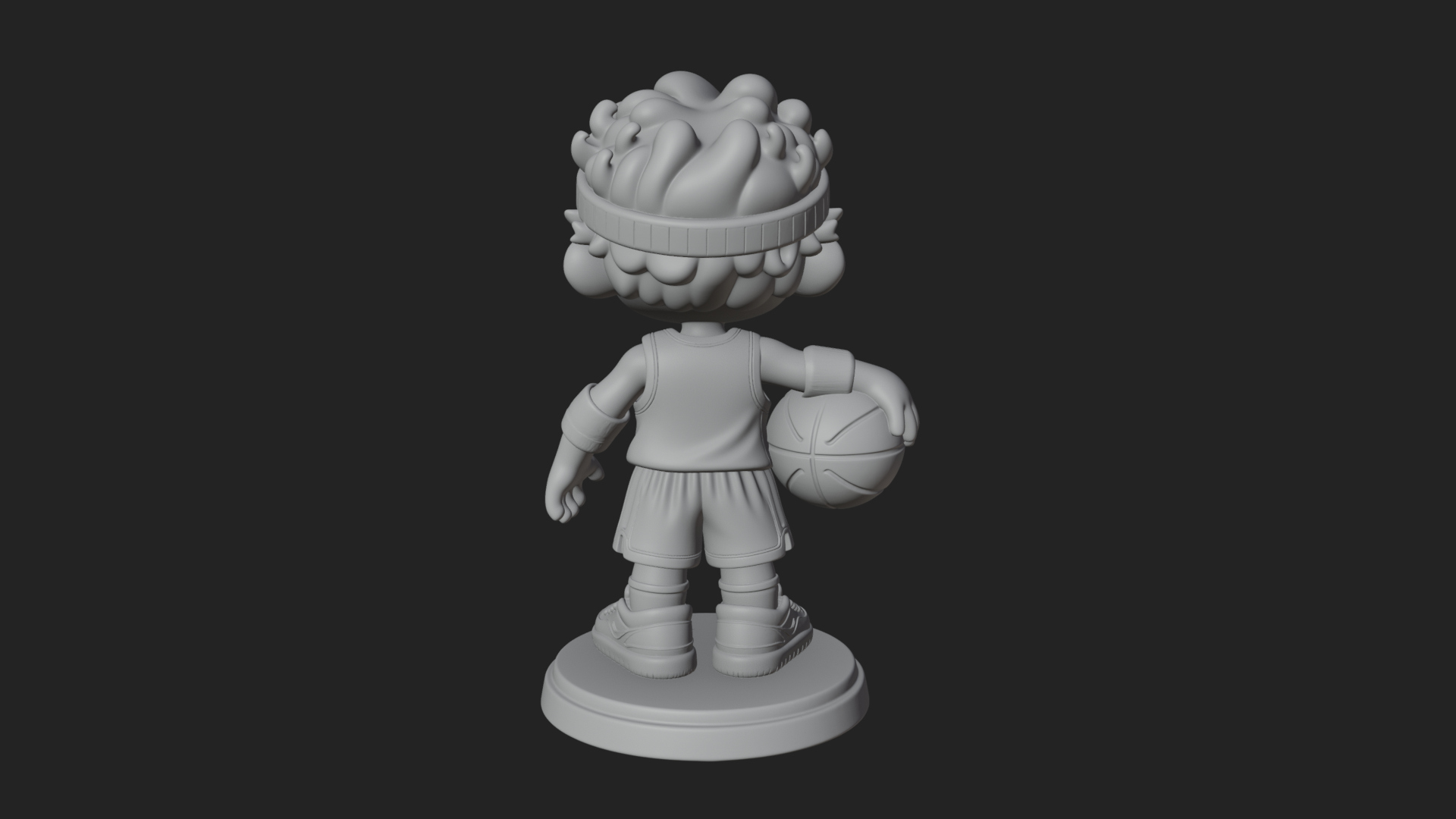 Chibi Basketball Boy Statue Design 4 3D Print Model 3D Model