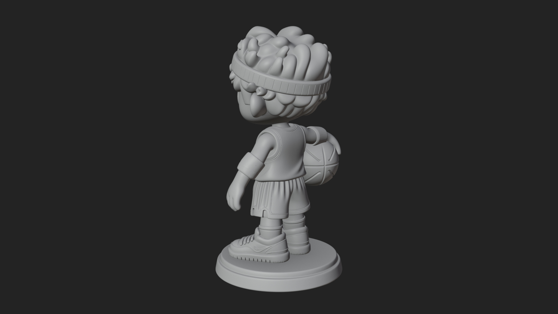 Chibi Basketball Boy Statue Design 4 3D Print Model 3D Model