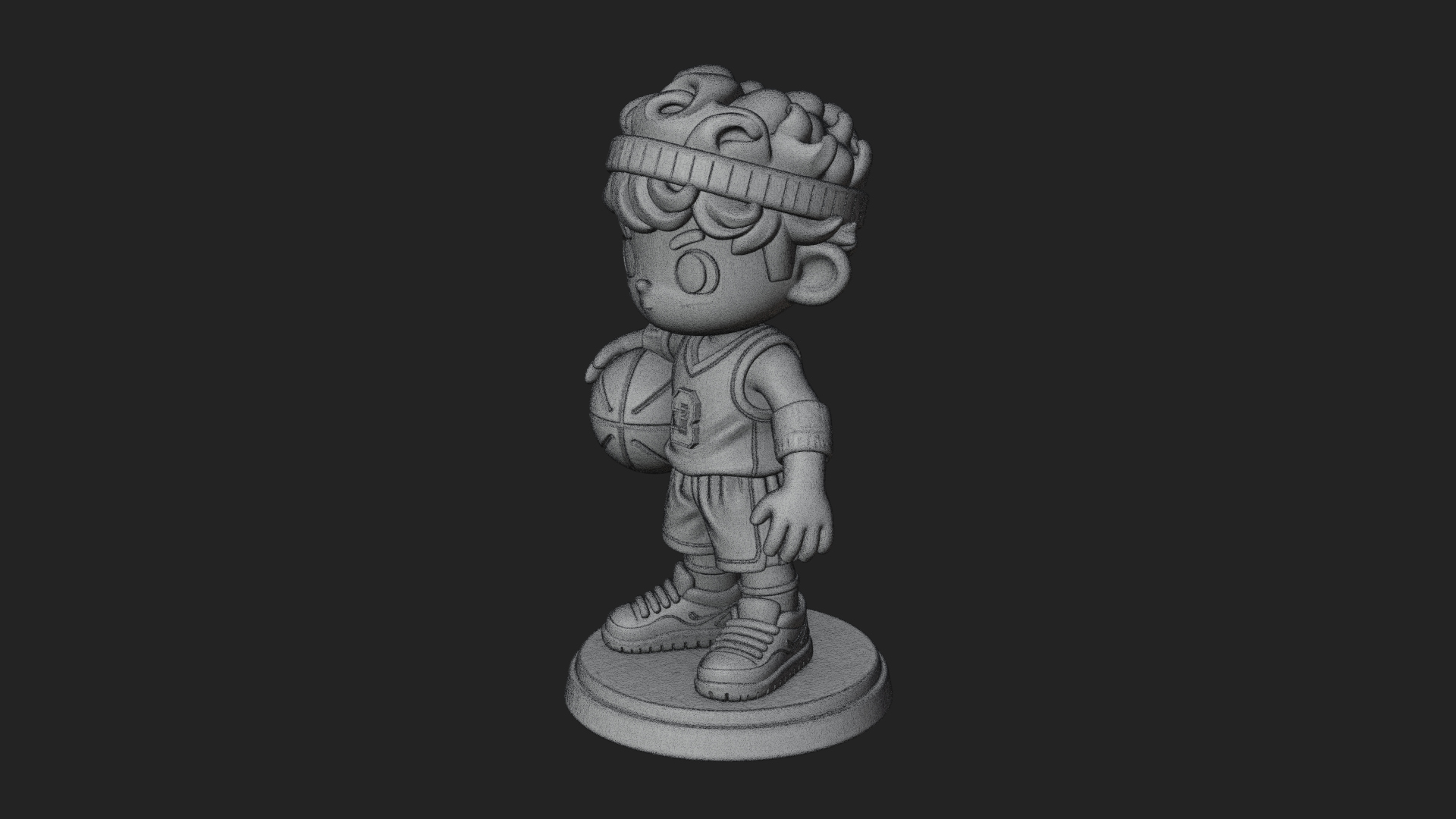 Chibi Basketball Boy Statue Design 4 3D Print Model 3D Model