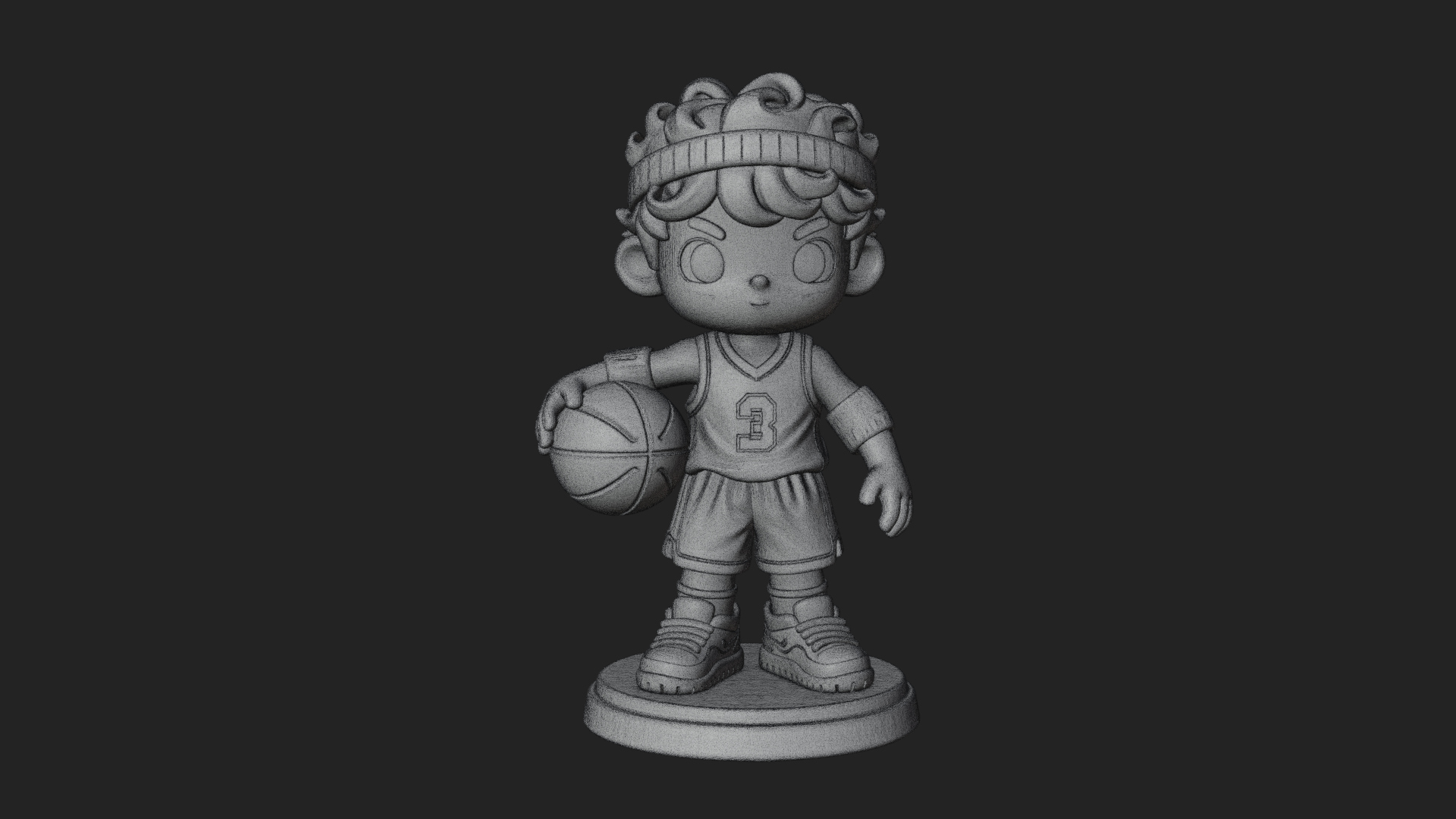 Chibi Basketball Boy Statue Design 4 3D Print Model 3D Model