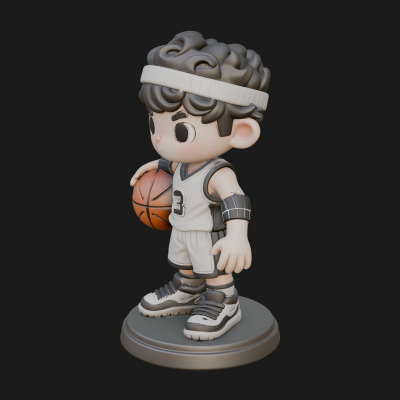 Chibi Basketball Boy Statue Design 4 3D Print Model
