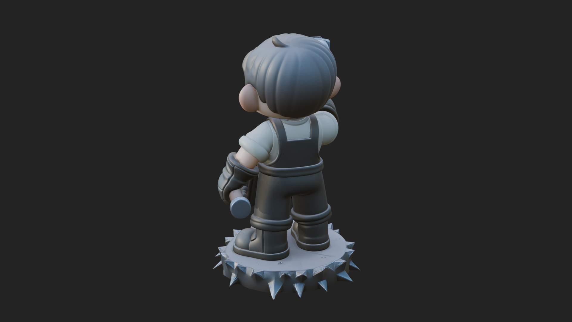 Chibi Blacksmith with Hammer Statue Design 1 3D Print 3D Model