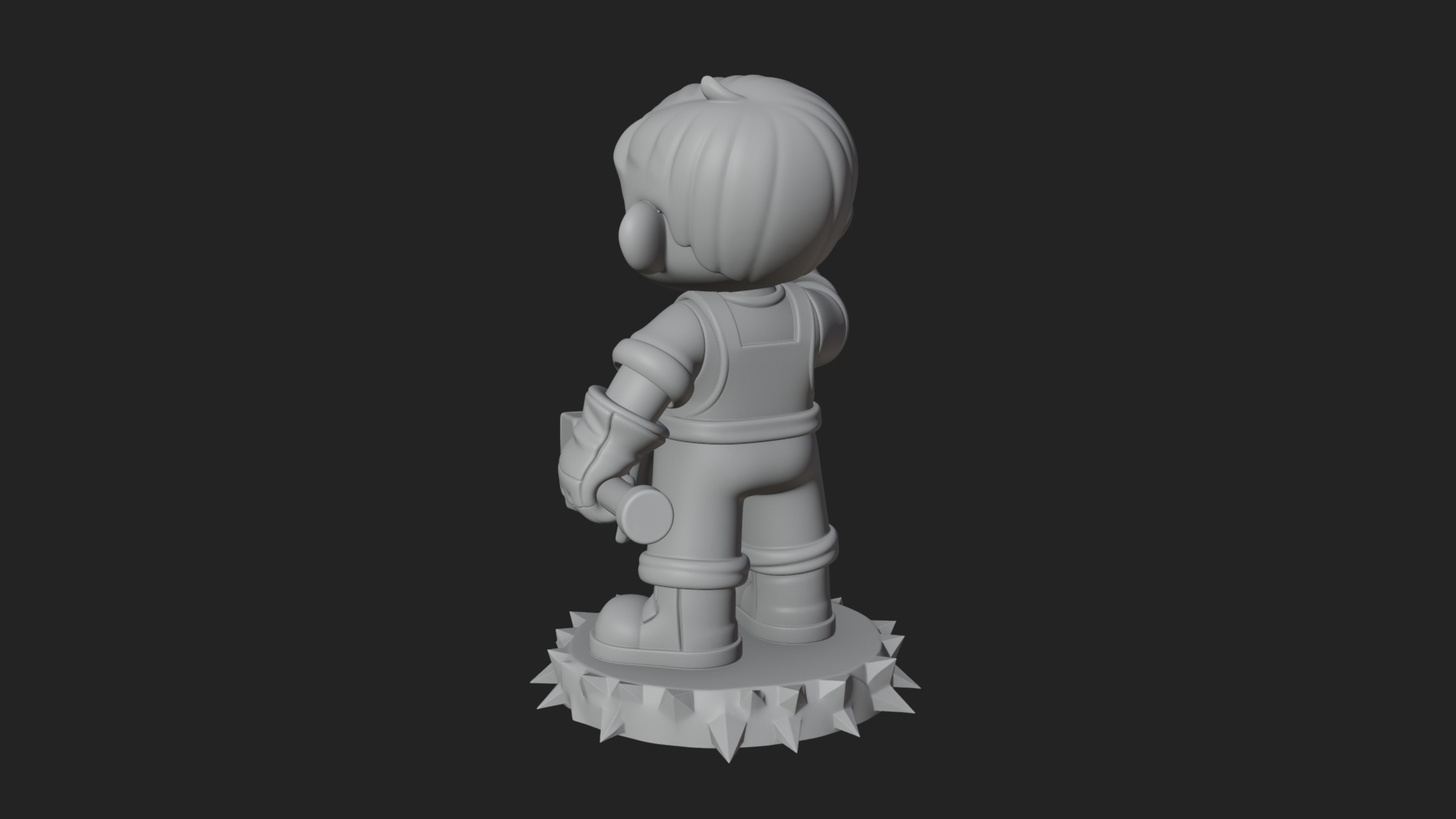 Chibi Blacksmith with Hammer Statue Design 1 3D Print 3D Model