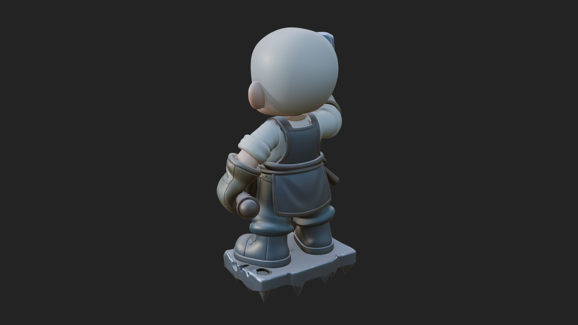 Chibi Blacksmith with Hammer Statue Design 2 3D Print 3D Model