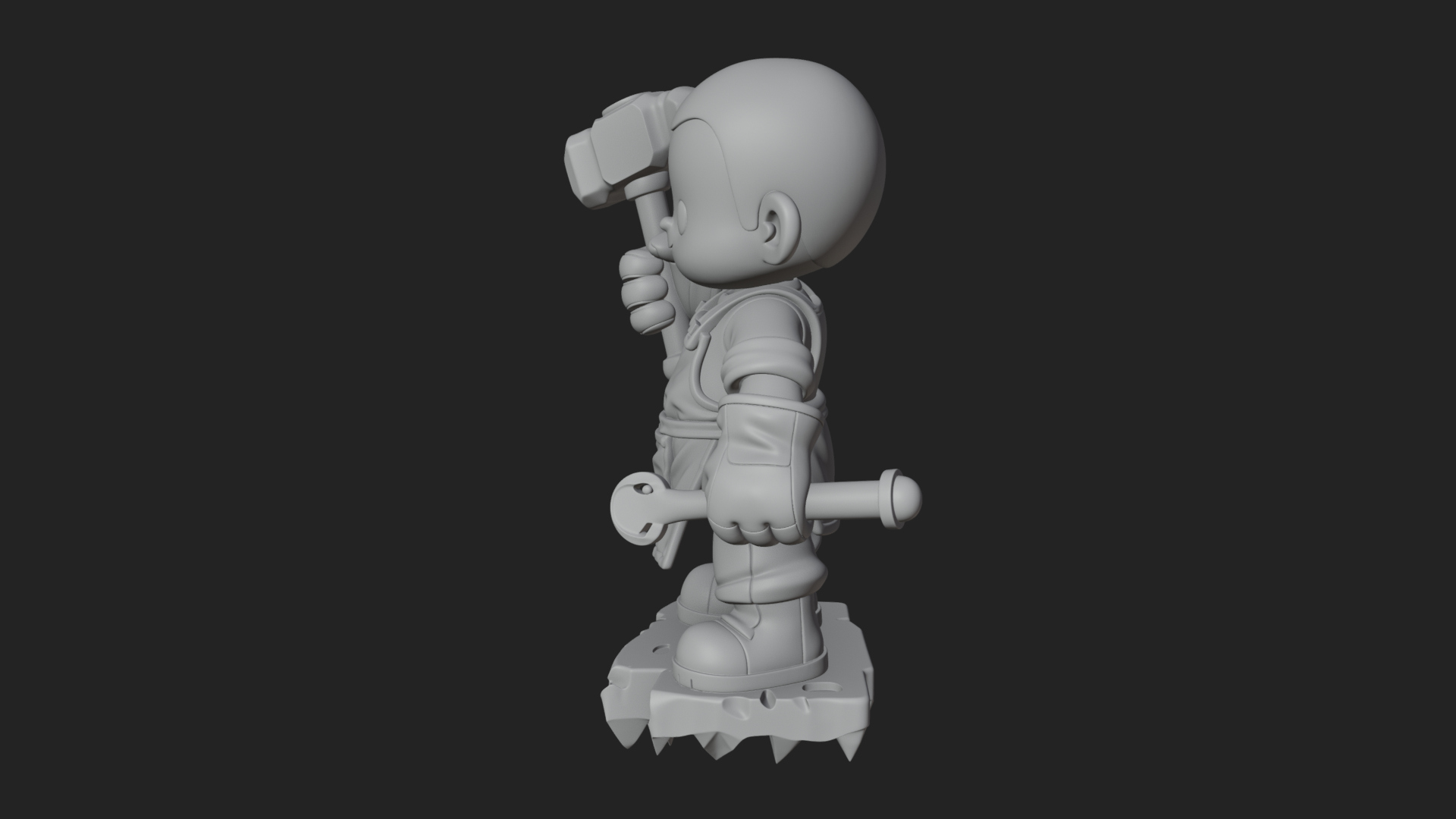 Chibi Blacksmith with Hammer Statue Design 2 3D Print 3D Model