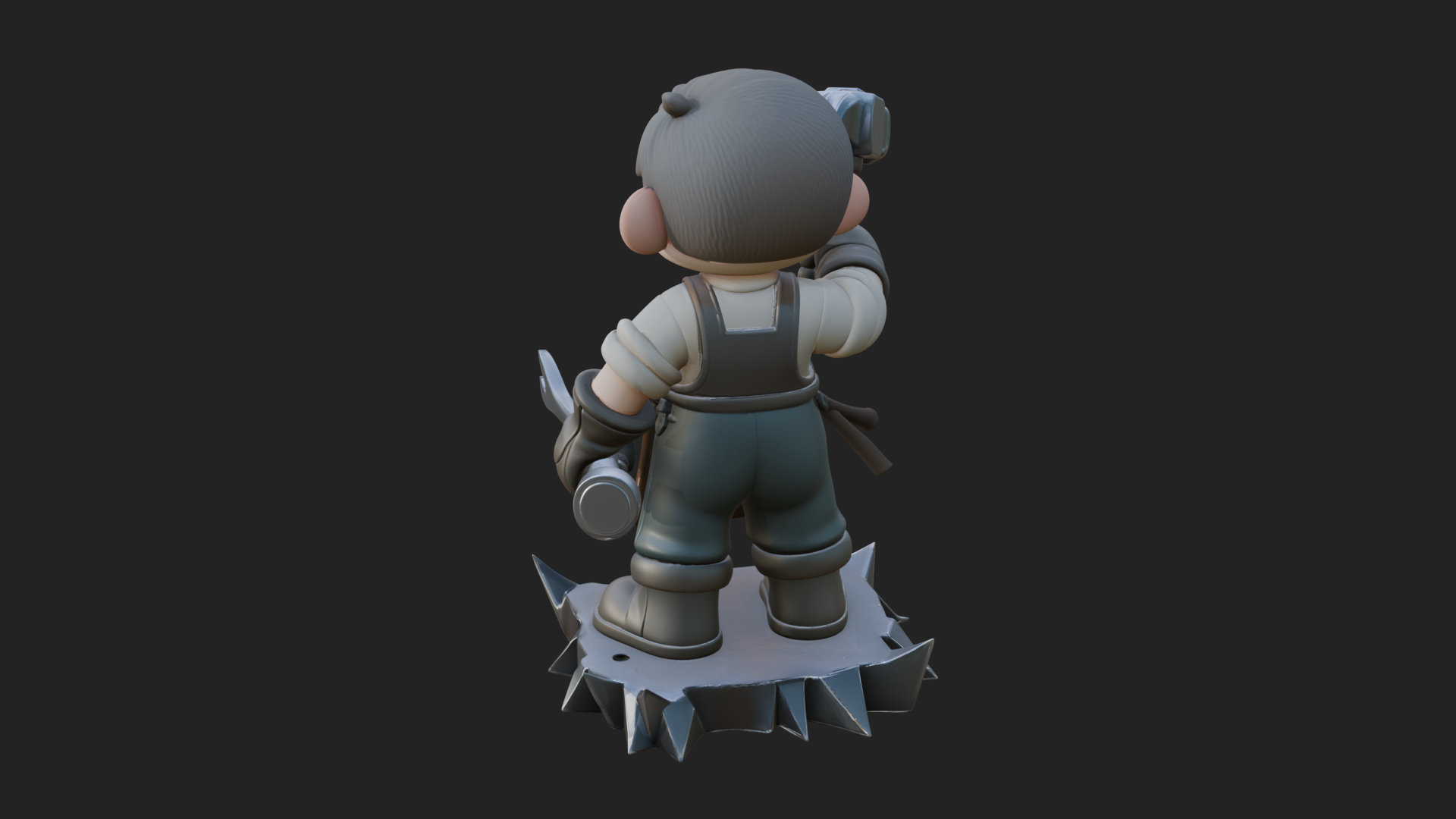 Chibi Blacksmith with Hammer Statue Design 3 3D Print 3D Model