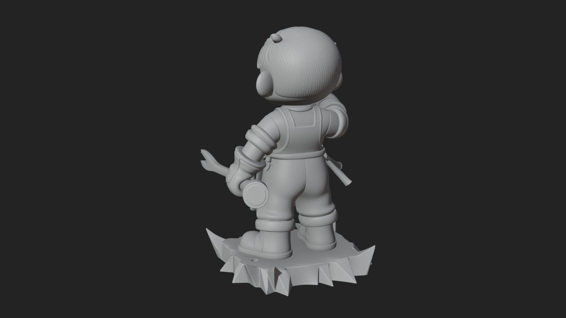 Chibi Blacksmith with Hammer Statue Design 3 3D Print 3D Model