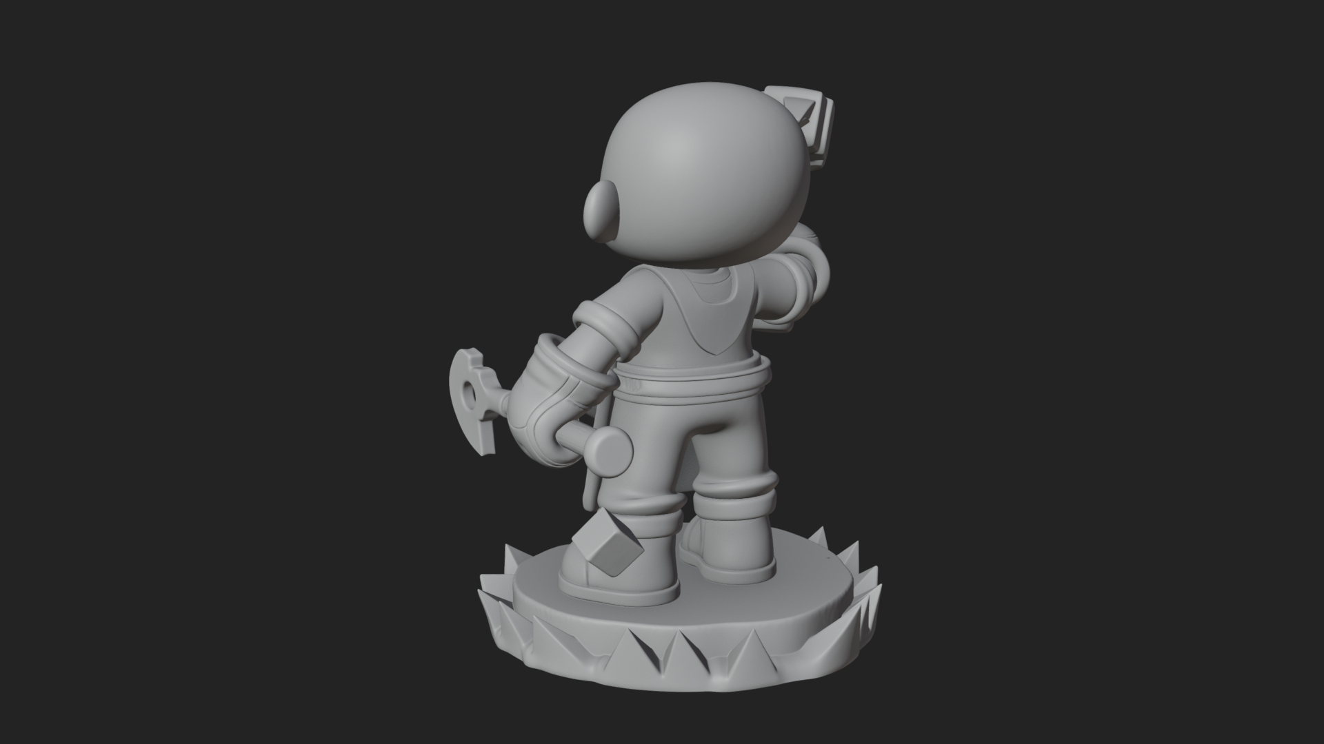 Chibi Blacksmith with Hammer Statue Design 4 3D Print 3D Model