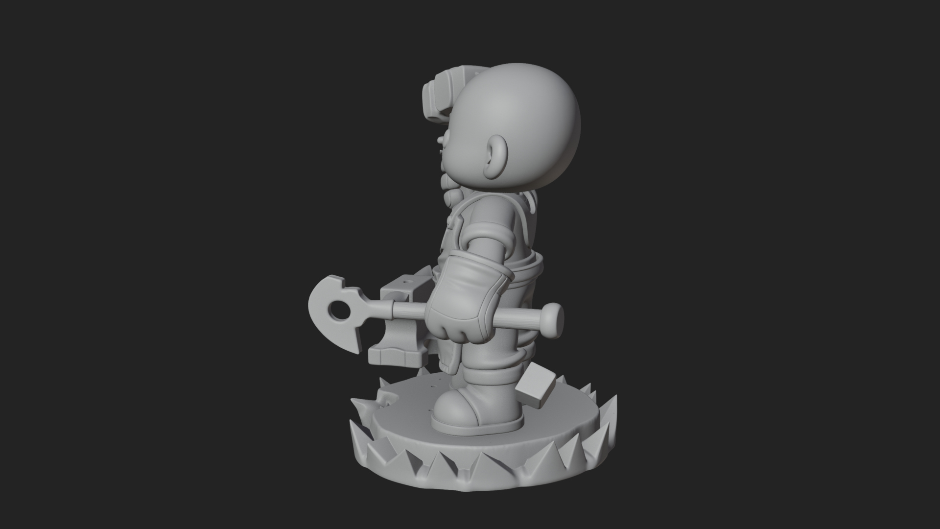 Chibi Blacksmith with Hammer Statue Design 4 3D Print 3D Model