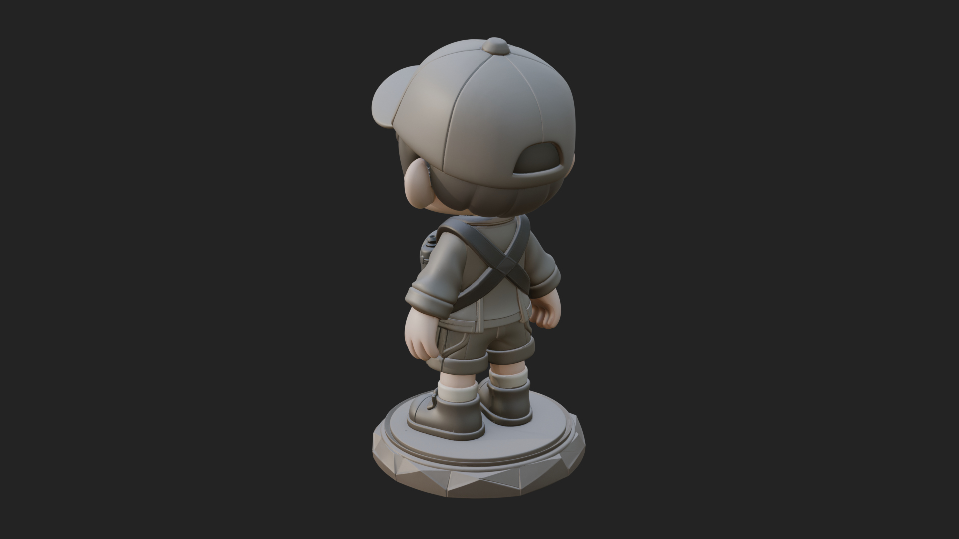 Chibi Camera Boy Statue Design 1 3D Print Model 3D Model