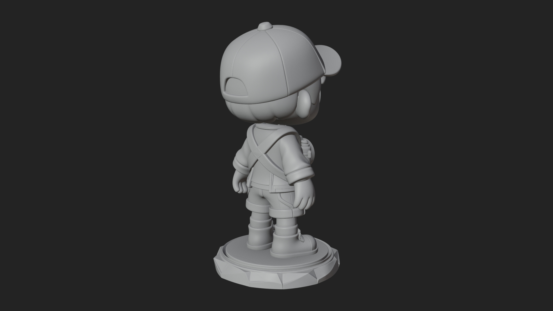 Chibi Camera Boy Statue Design 1 3D Print Model 3D Model