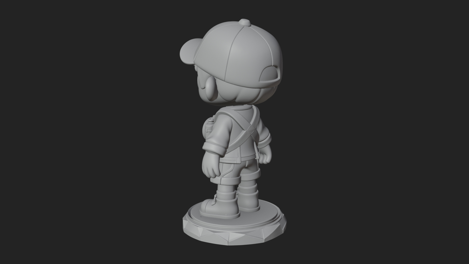 Chibi Camera Boy Statue Design 1 3D Print Model 3D Model