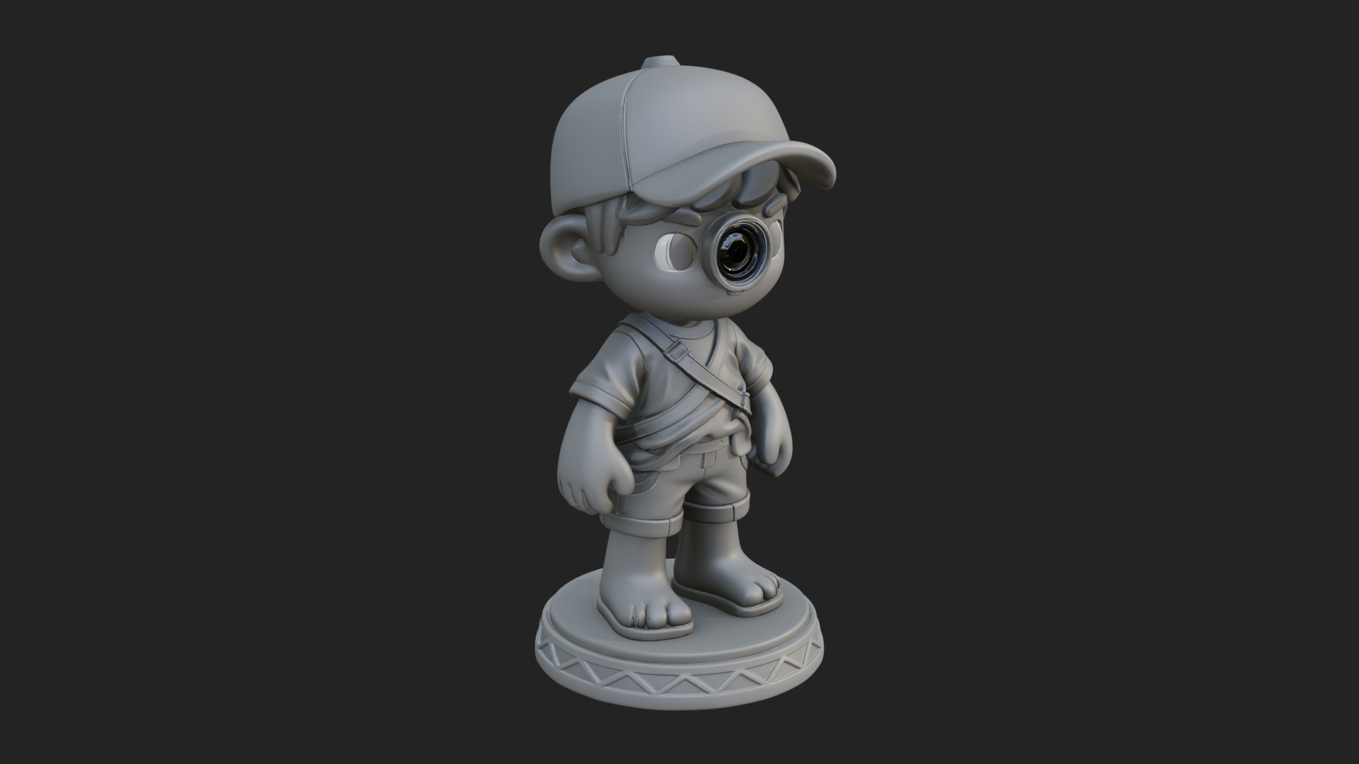 Chibi Camera Boy Statue Design 2 3D Print Model 3D Model