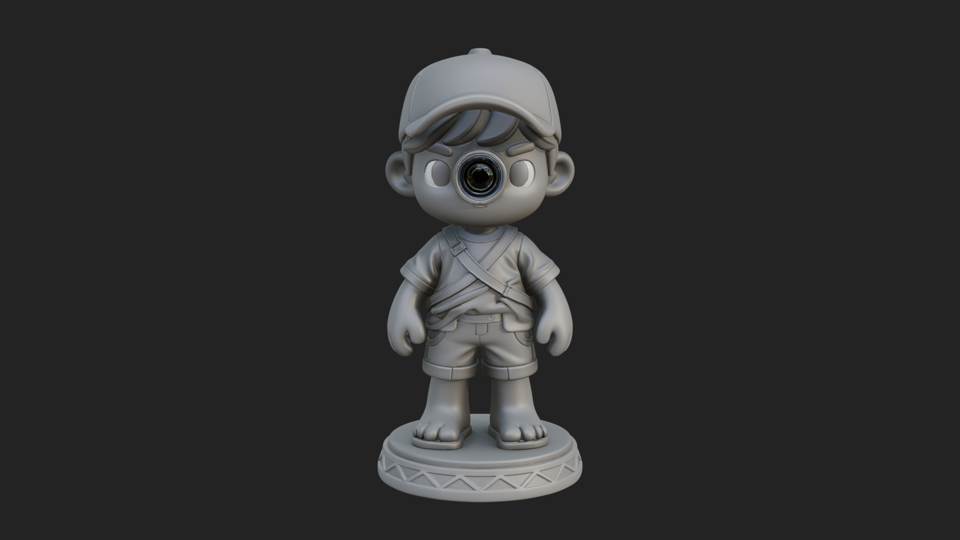 Chibi Camera Boy Statue Design 2 3D Print Model 3D Model