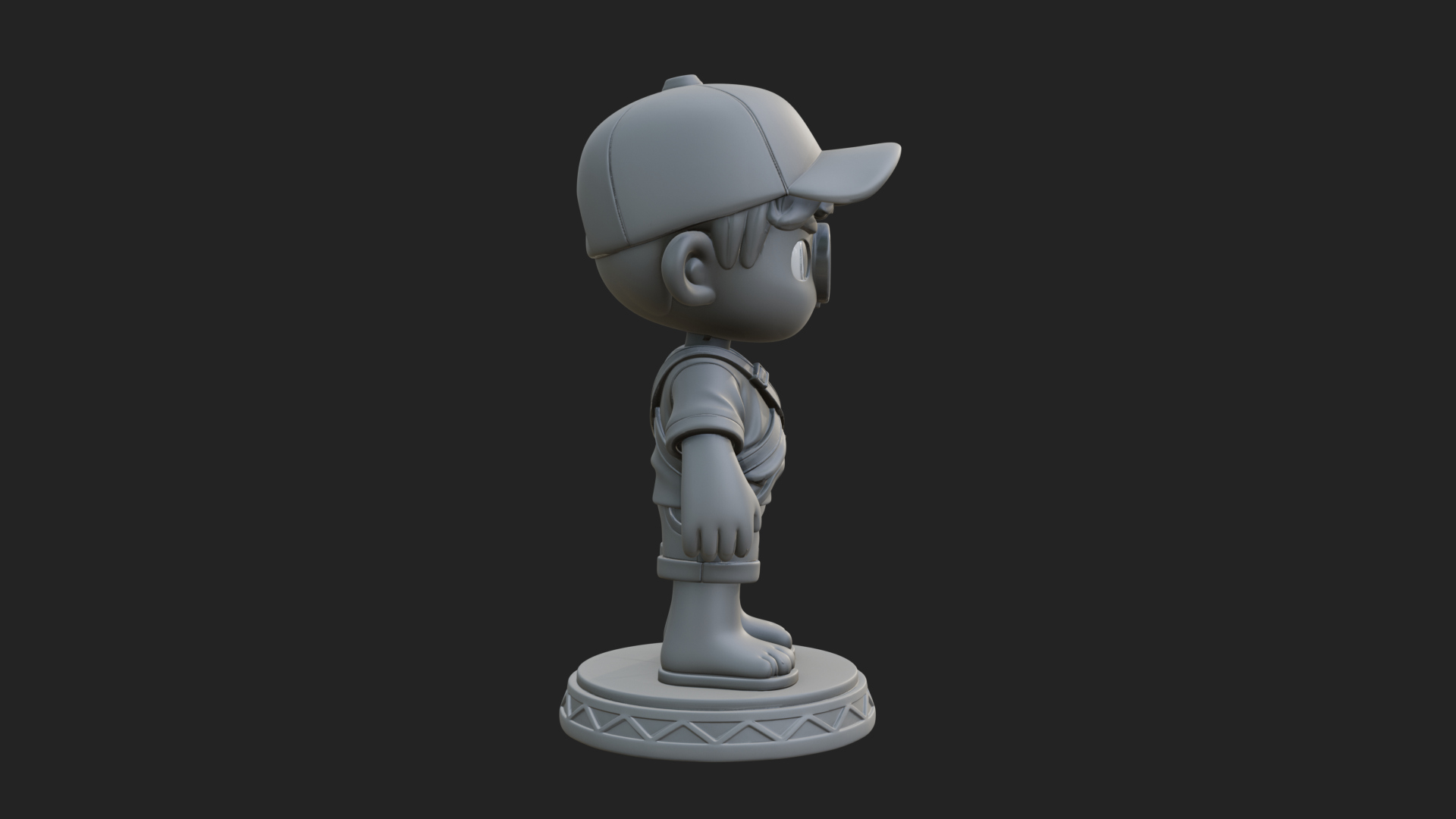 Chibi Camera Boy Statue Design 2 3D Print Model 3D Model