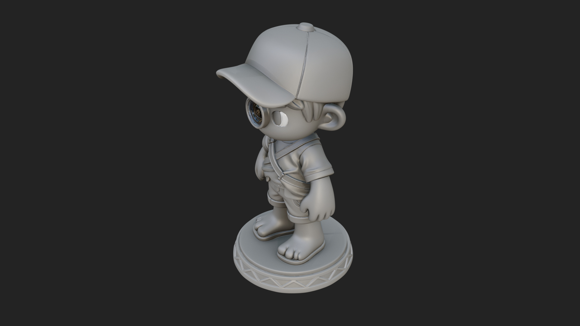Chibi Camera Boy Statue Design 2 3D Print Model 3D Model