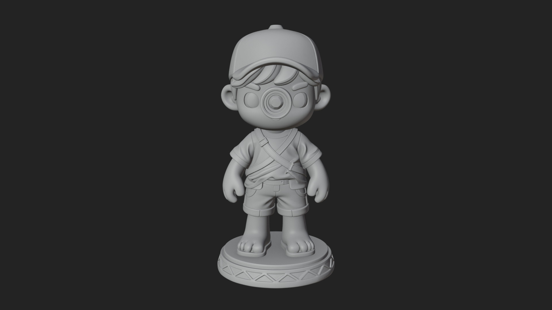 Chibi Camera Boy Statue Design 2 3D Print Model 3D Model