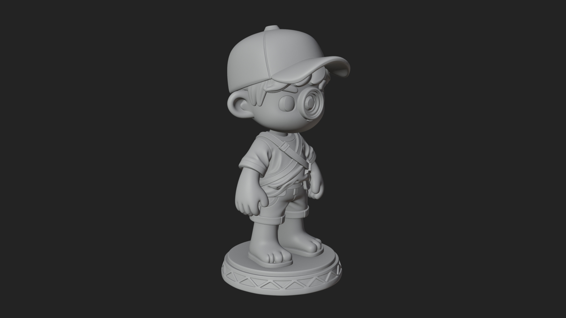 Chibi Camera Boy Statue Design 2 3D Print Model 3D Model
