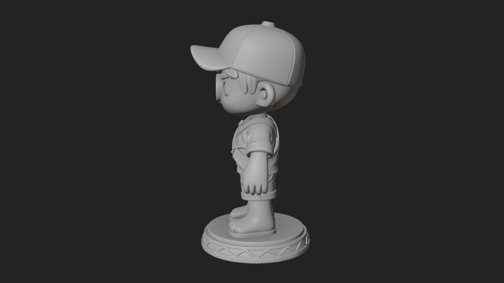 Chibi Camera Boy Statue Design 2 3D Print Model 3D Model