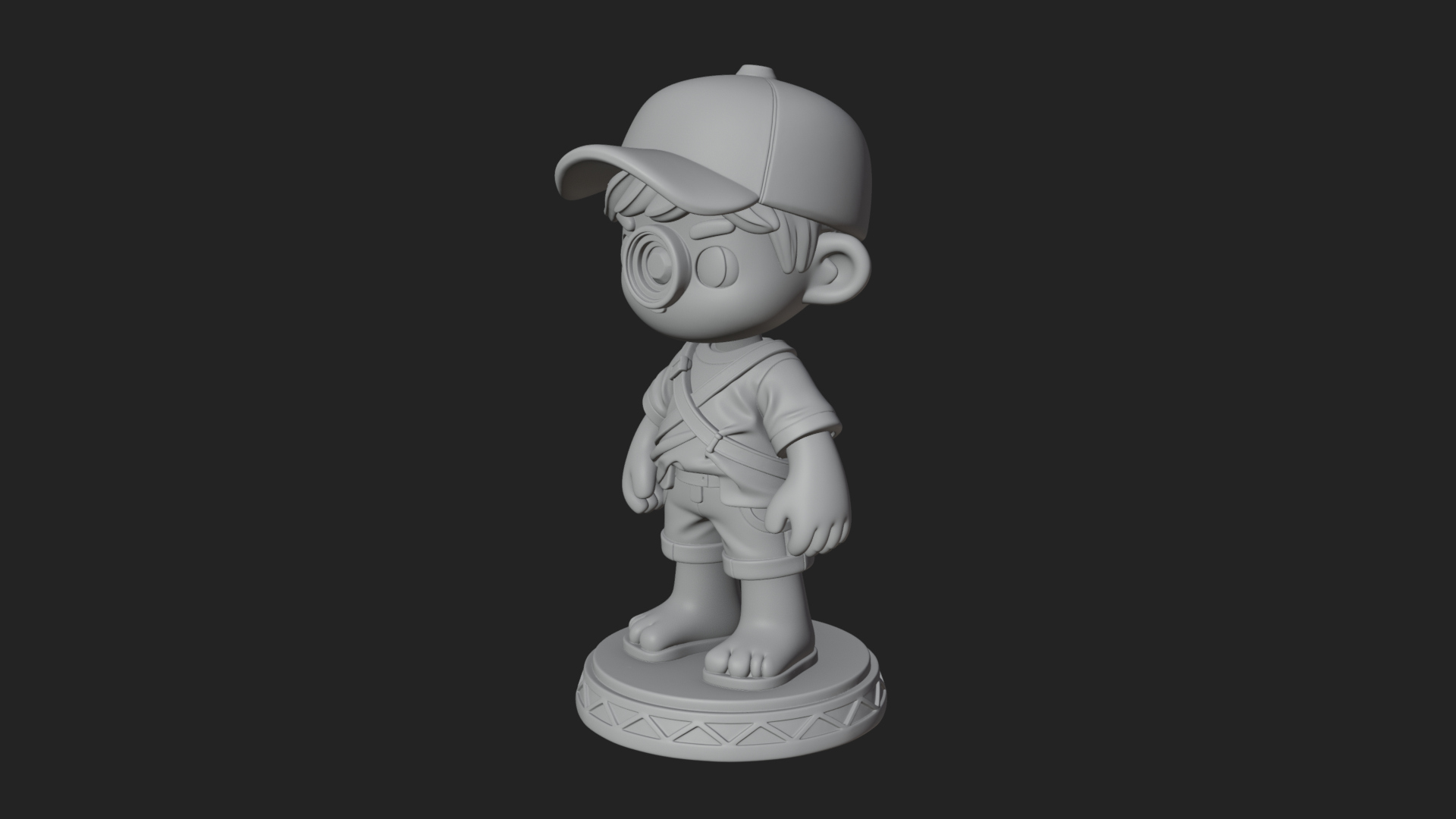 Chibi Camera Boy Statue Design 2 3D Print Model 3D Model