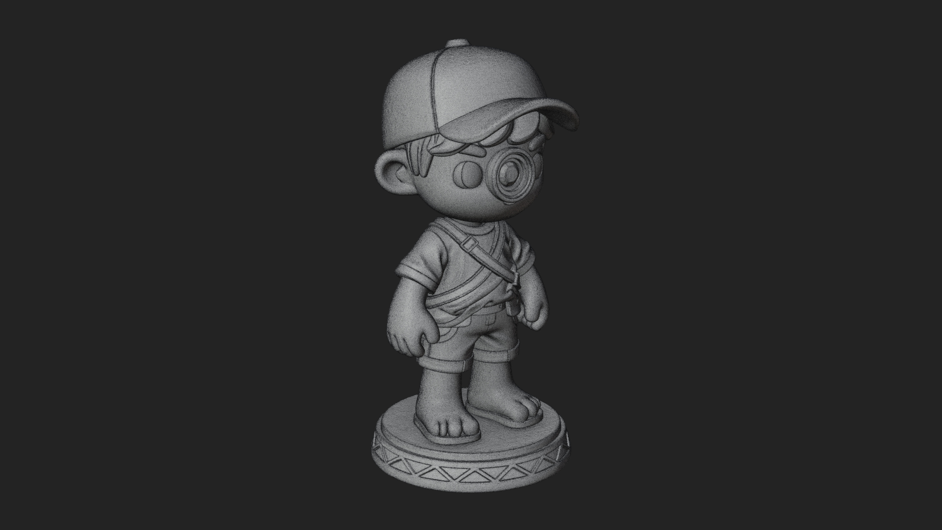 Chibi Camera Boy Statue Design 2 3D Print Model 3D Model