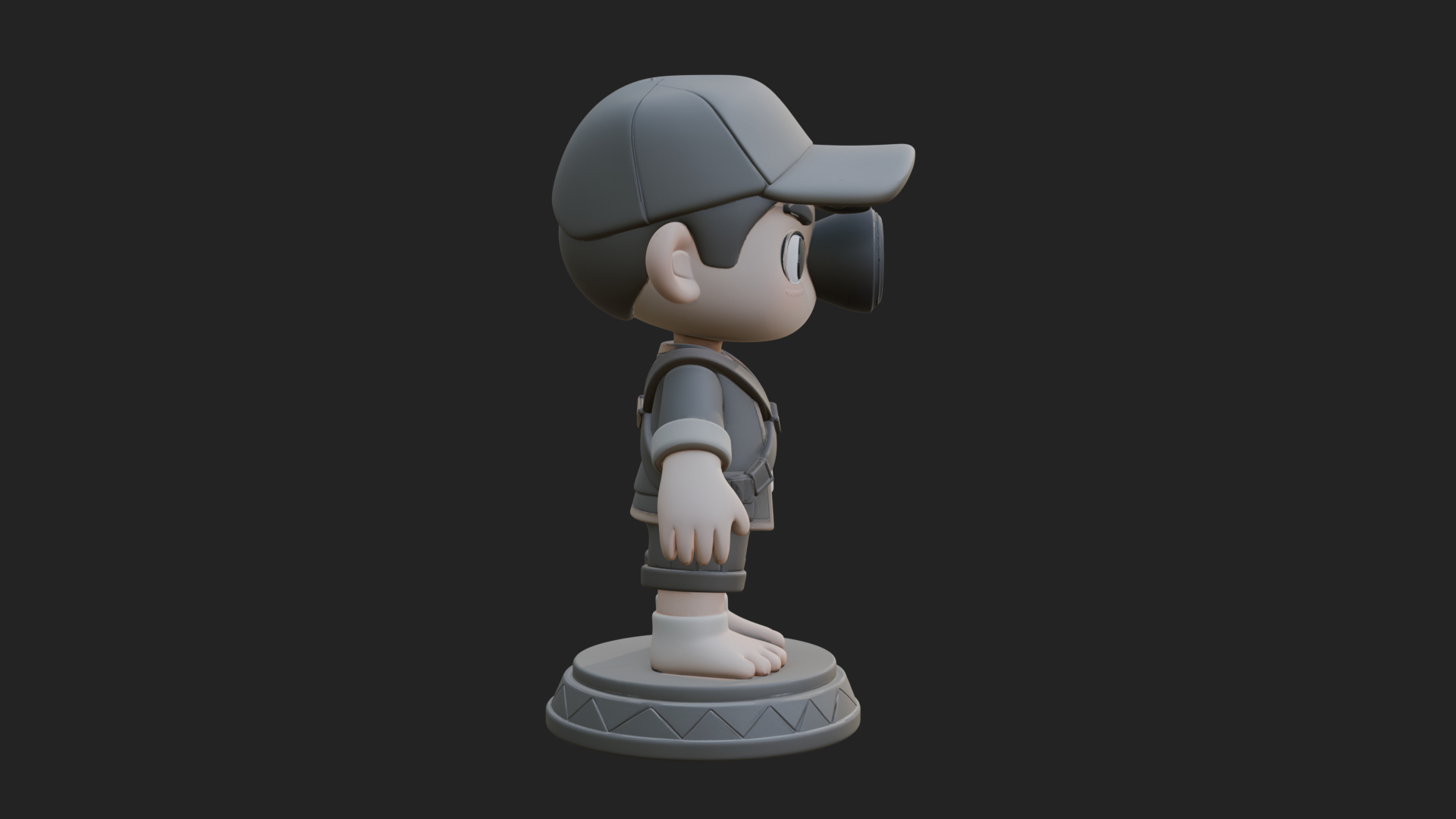 Chibi Camera Boy Statue Design 3 3D Print Model 3D Model
