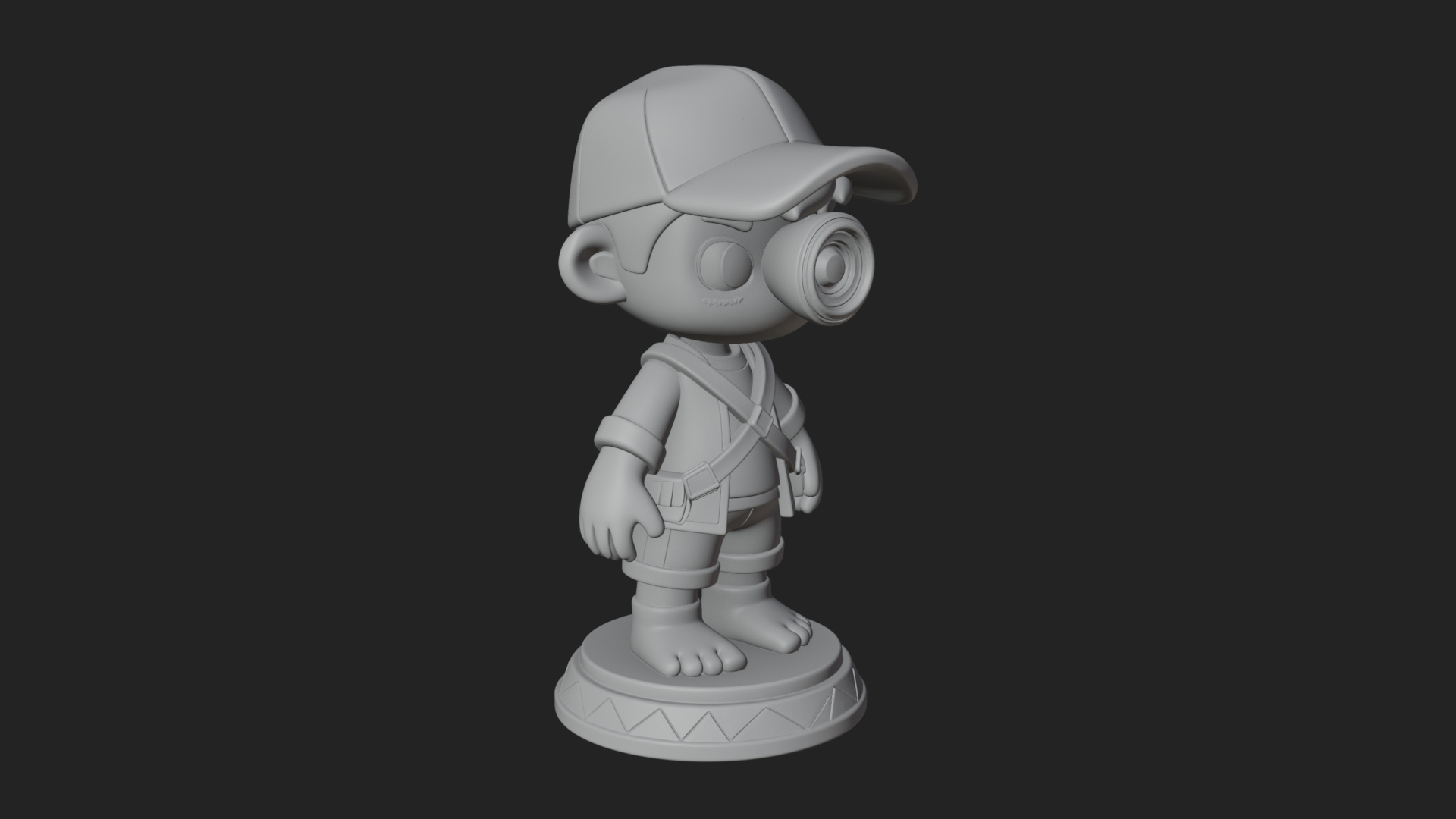 Chibi Camera Boy Statue Design 3 3D Print Model 3D Model