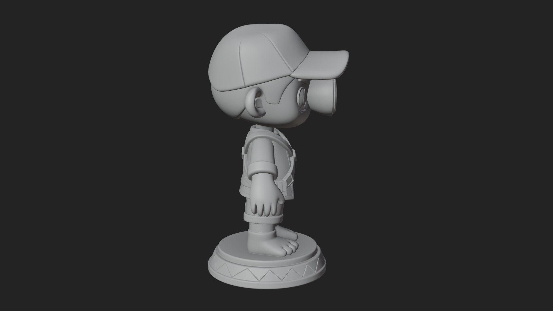 Chibi Camera Boy Statue Design 3 3D Print Model 3D Model