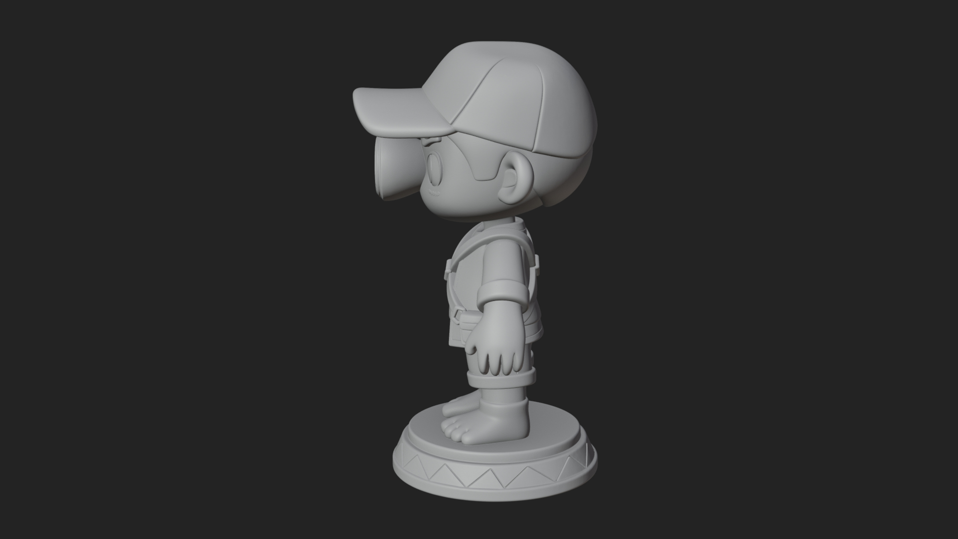 Chibi Camera Boy Statue Design 3 3D Print Model 3D Model
