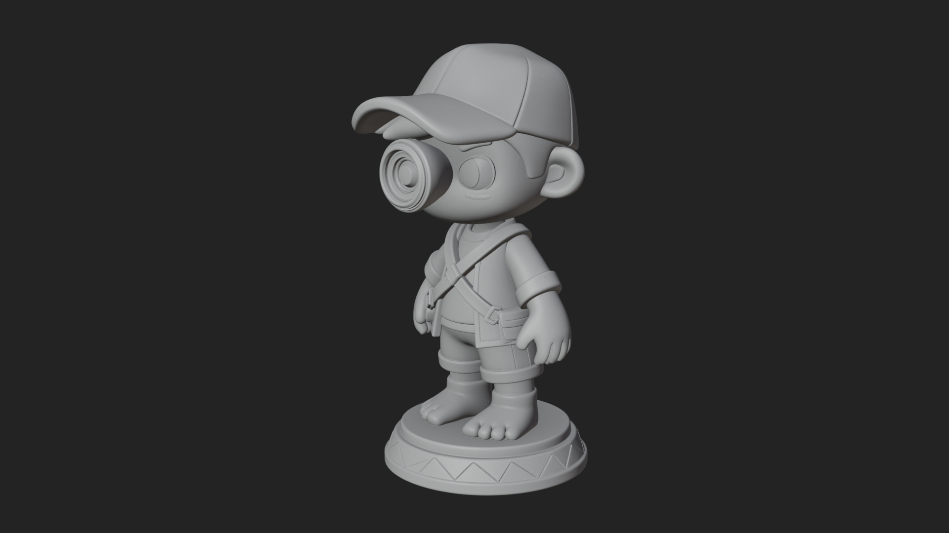 Chibi Camera Boy Statue Design 3 3D Print Model 3D Model