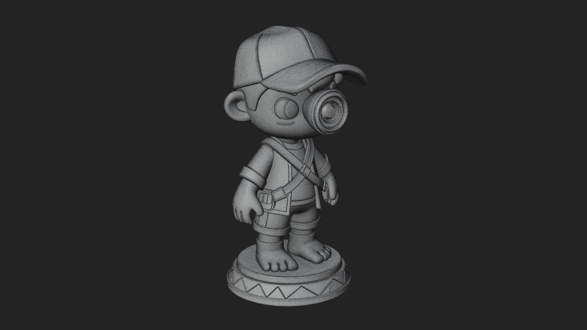 Chibi Camera Boy Statue Design 3 3D Print Model 3D Model