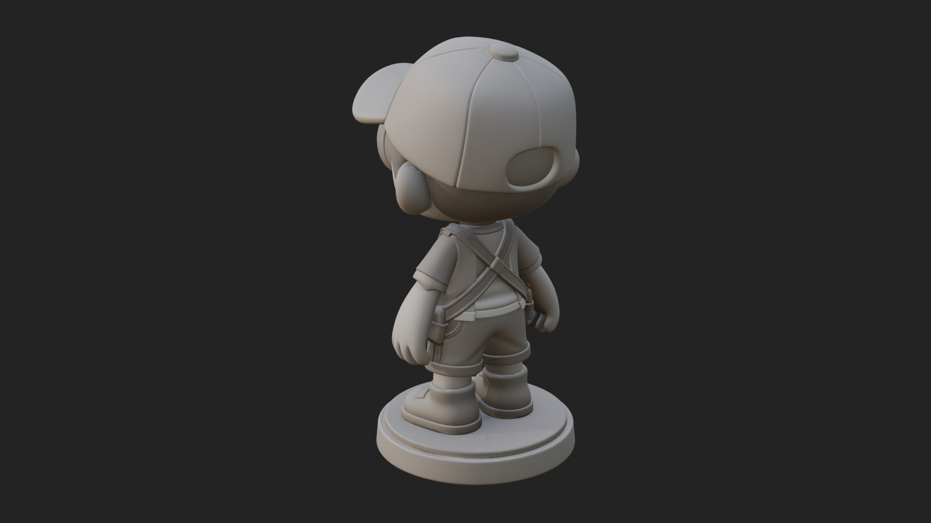 Chibi Camera Boy Statue Design 4 3D Print Model 3D Model