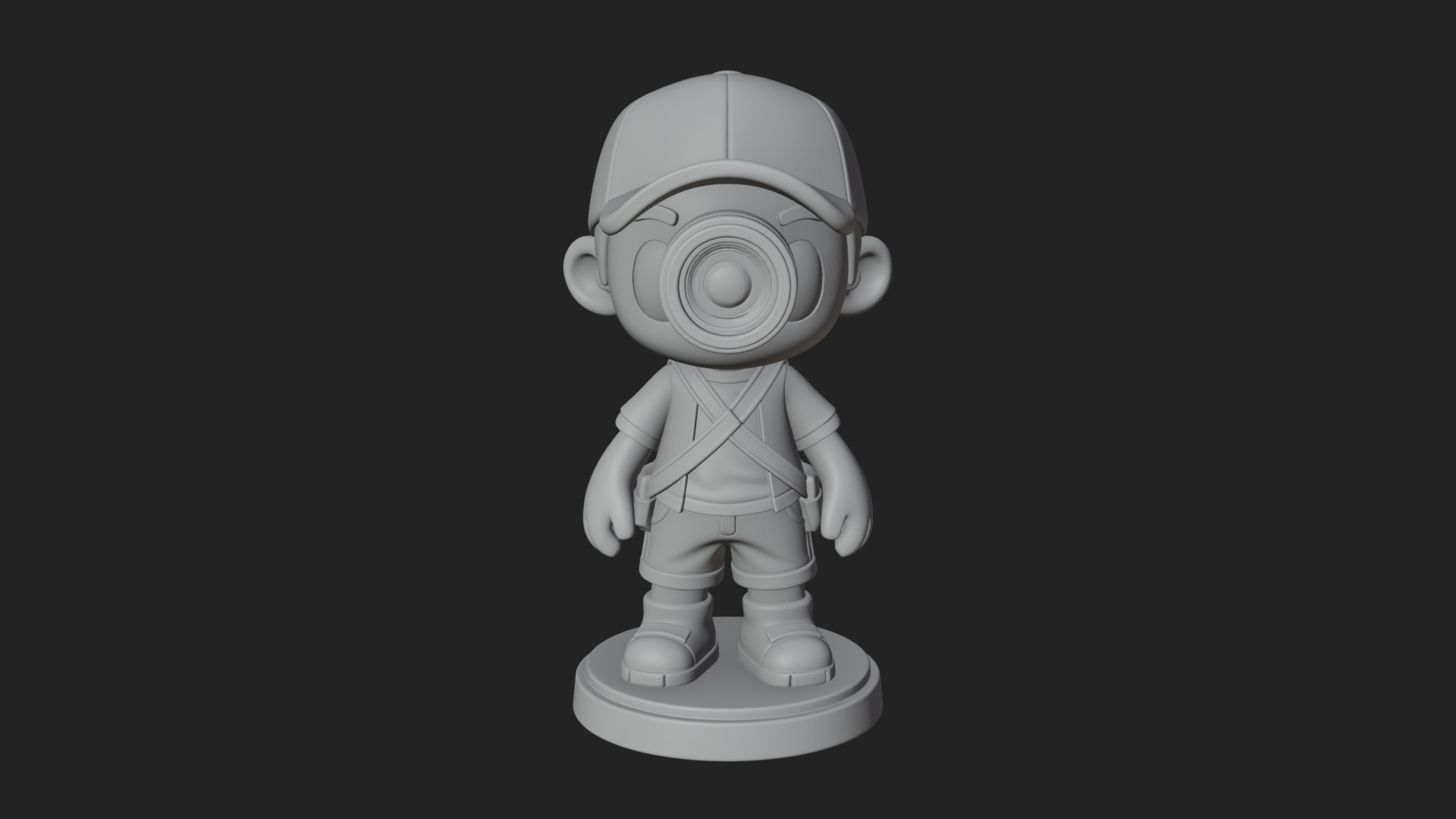 Chibi Camera Boy Statue Design 4 3D Print Model 3D Model