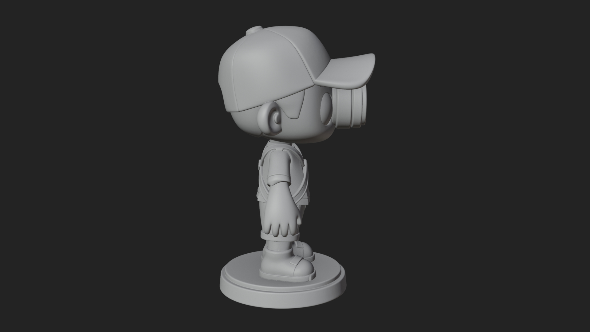 Chibi Camera Boy Statue Design 4 3D Print Model 3D Model
