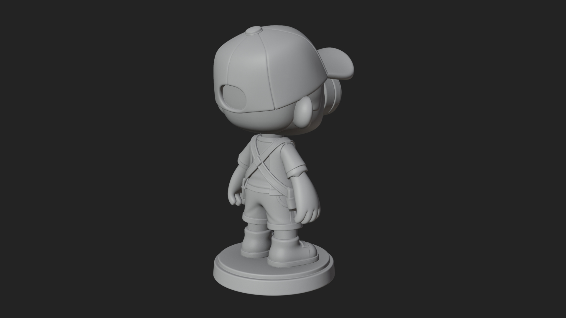 Chibi Camera Boy Statue Design 4 3D Print Model 3D Model