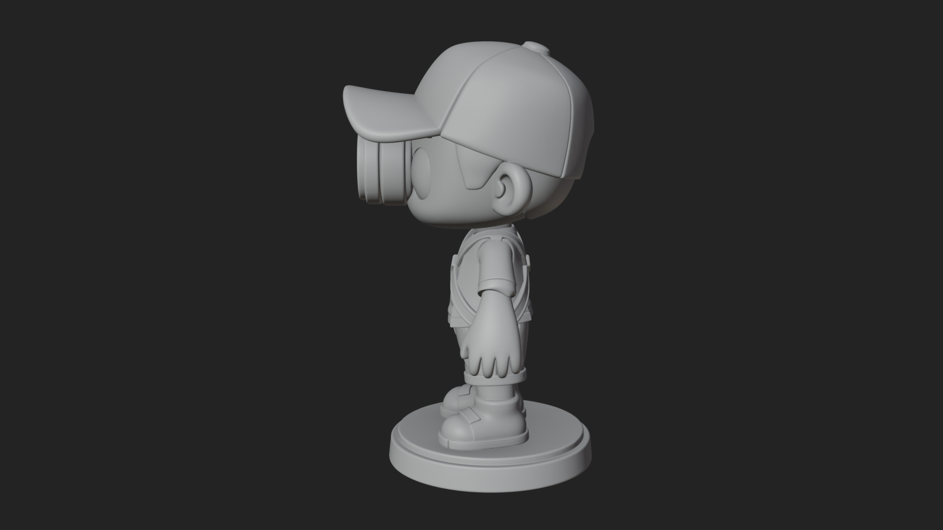 Chibi Camera Boy Statue Design 4 3D Print Model 3D Model