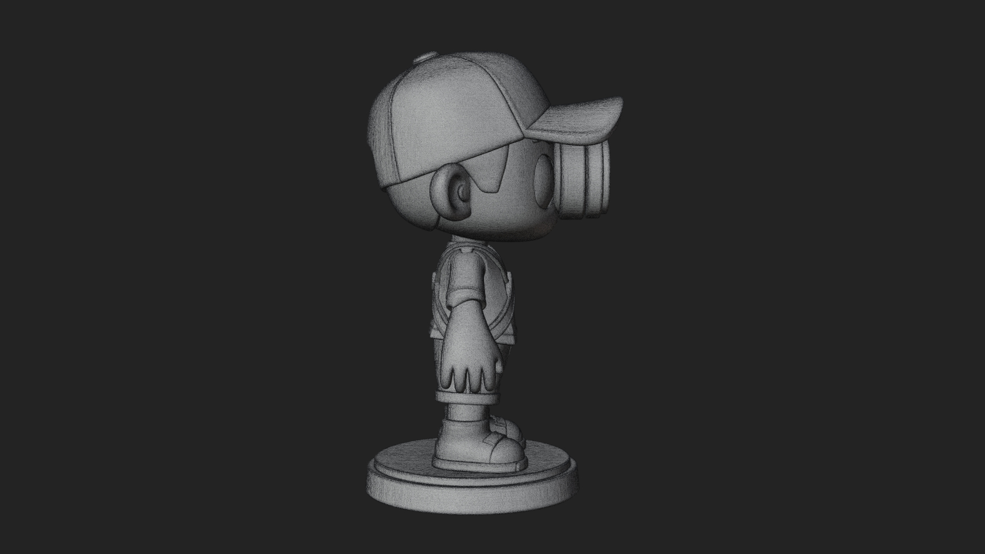 Chibi Camera Boy Statue Design 4 3D Print Model 3D Model