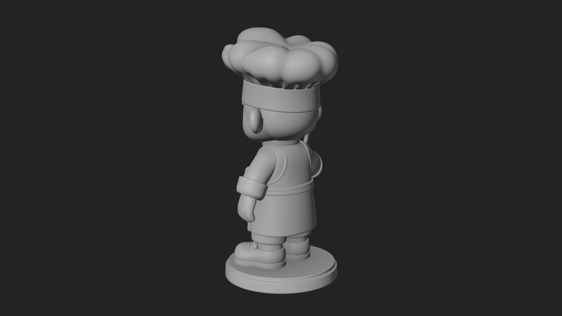 Chibi Chef with Spatula Statue Design 3 3D Print Model 3D Model