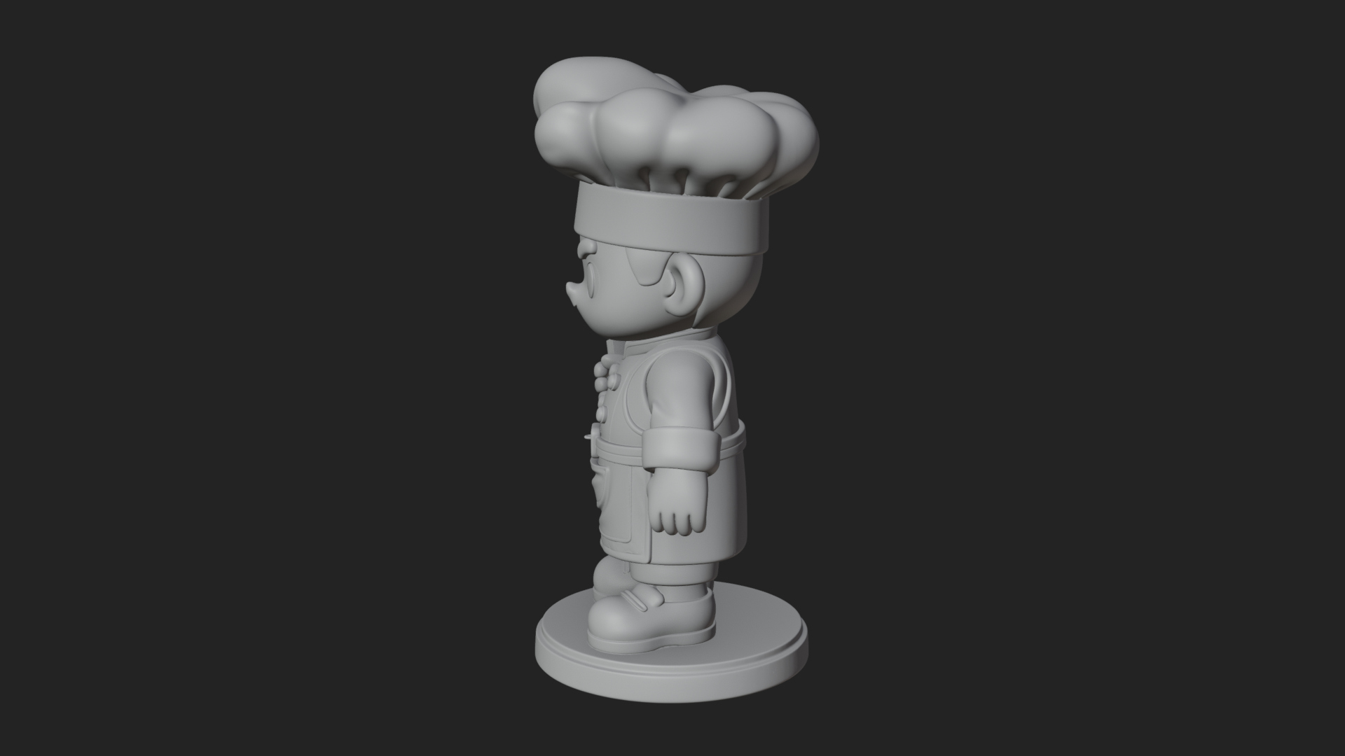 Chibi Chef with Spatula Statue Design 3 3D Print Model 3D Model